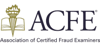 ACFE logo with a torch and book design on the left, followed by the text "ACFE" and "Association of Certified Fraud Examiners" below.