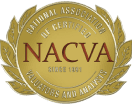 Gold NACVA logo with text: "National Association of Certified Valuators and Analysts, Since 1991," surrounded by laurel leaves.